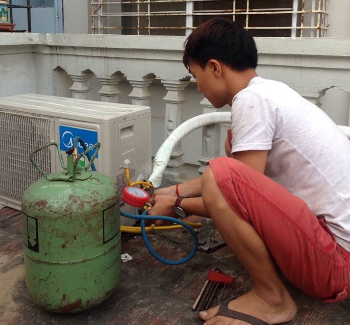 Máy lạnh không có hơi lạnh,dịch vụ bơm ga máy lạnh tại nhà